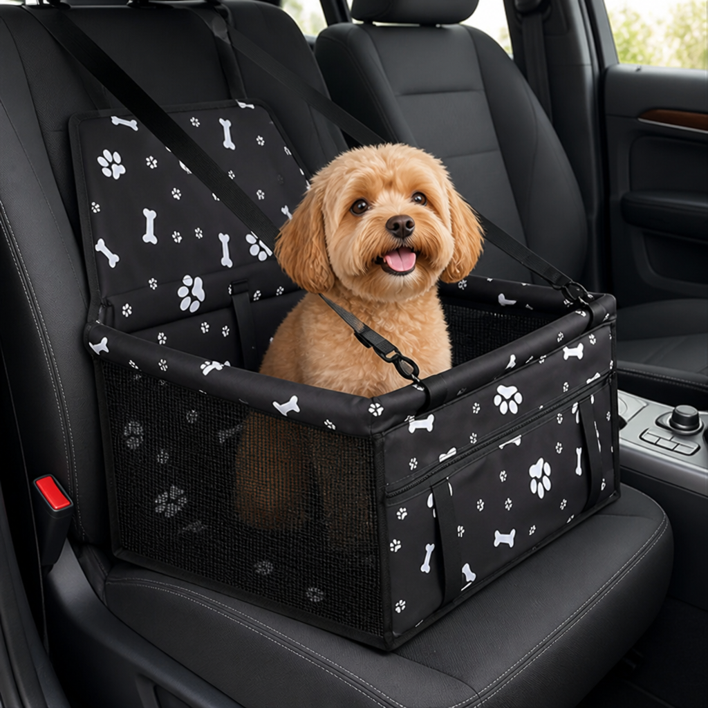 DogBedHouse Seat-Belt Compatible Portable & Breathable Car Booster Seat