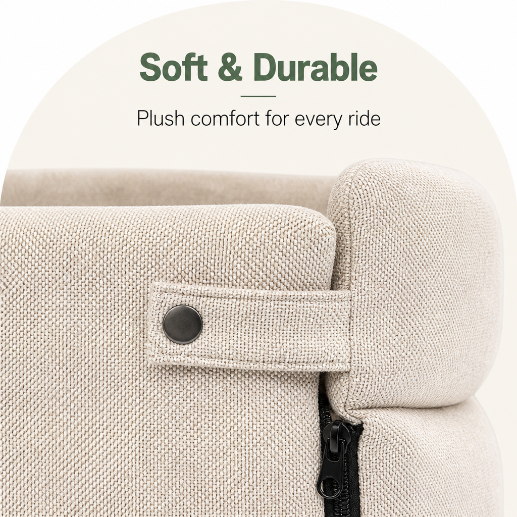 DogBedHouse Plush & Durable Polyester Dog Car Seat (Small/Medium)