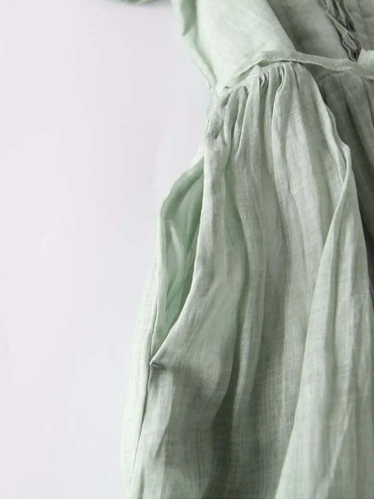 Avencea | Elegant Long Linen Dress