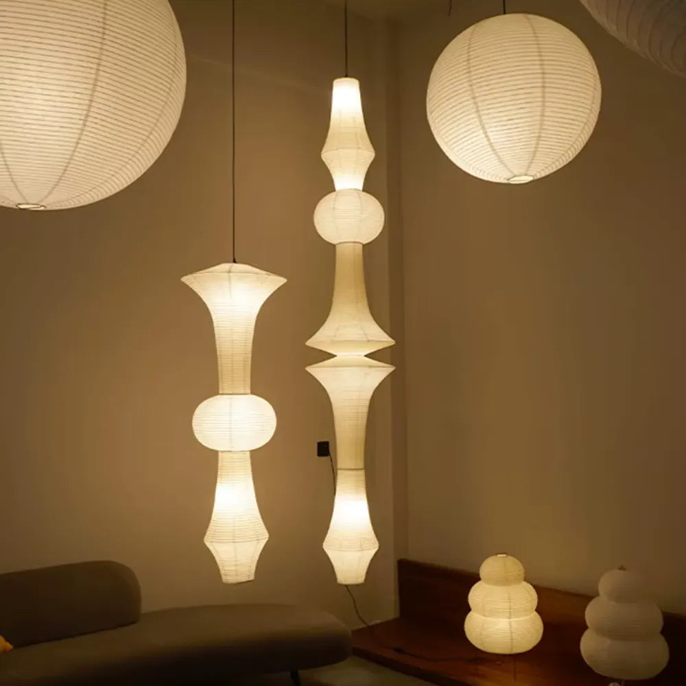 Pascal Japanese Rice Paper Pendant Lantern Light