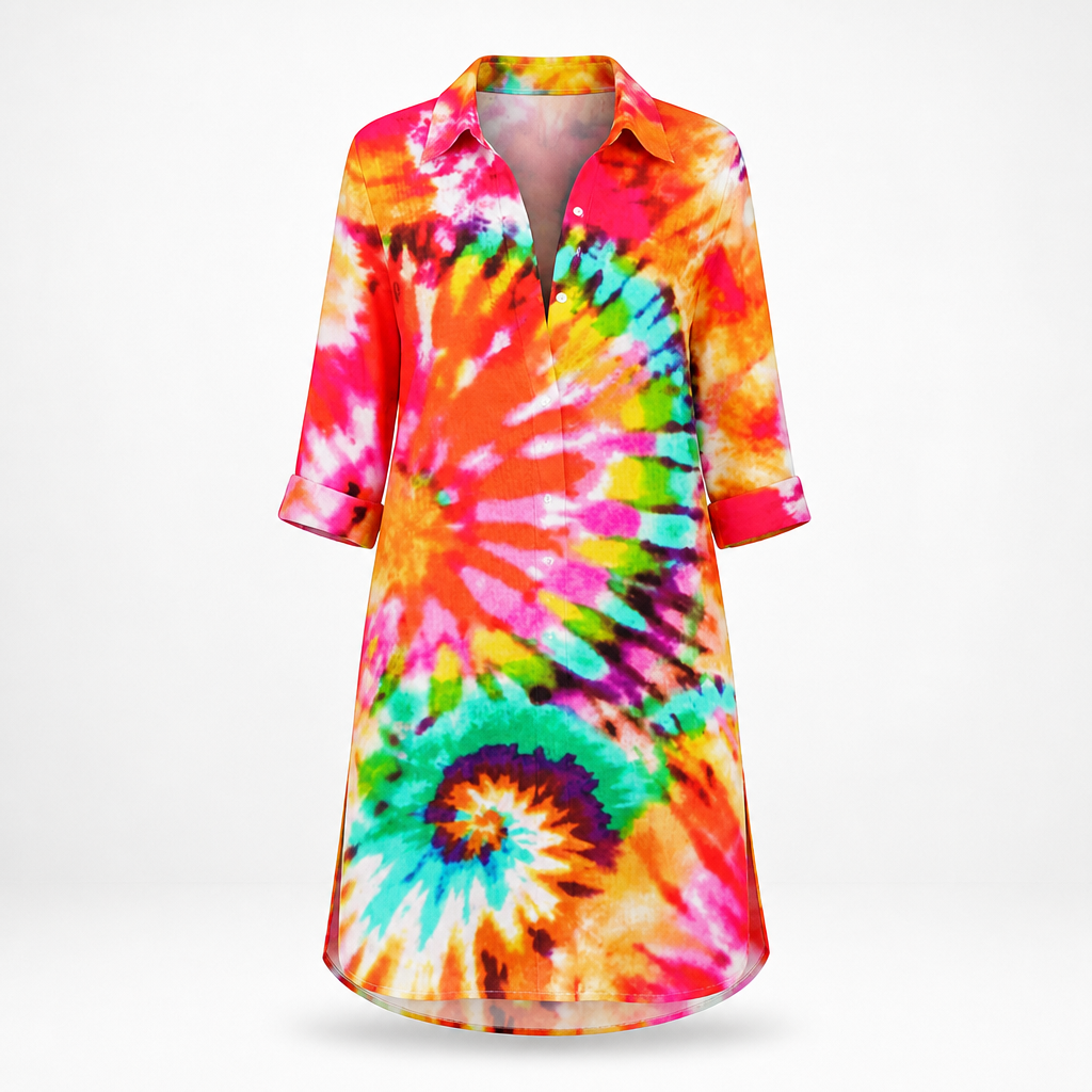Women's Cotton A-Line Midi Dress | Relaxed Fit | Printed Skirt, Flared Silhouette | Summer Dress, Beach & Garden Party