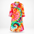 Women's Cotton A-Line Midi Dress | Relaxed Fit | Printed Skirt, Flared Silhouette | Summer Dress, Beach & Garden Party