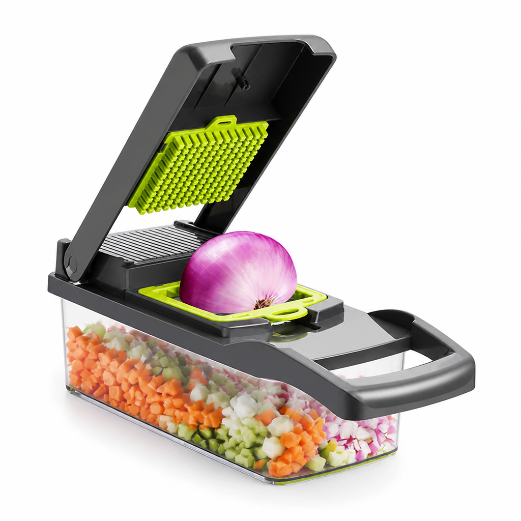 Durable ABS Multi-Function Vegetable Chopper (Includes Container)