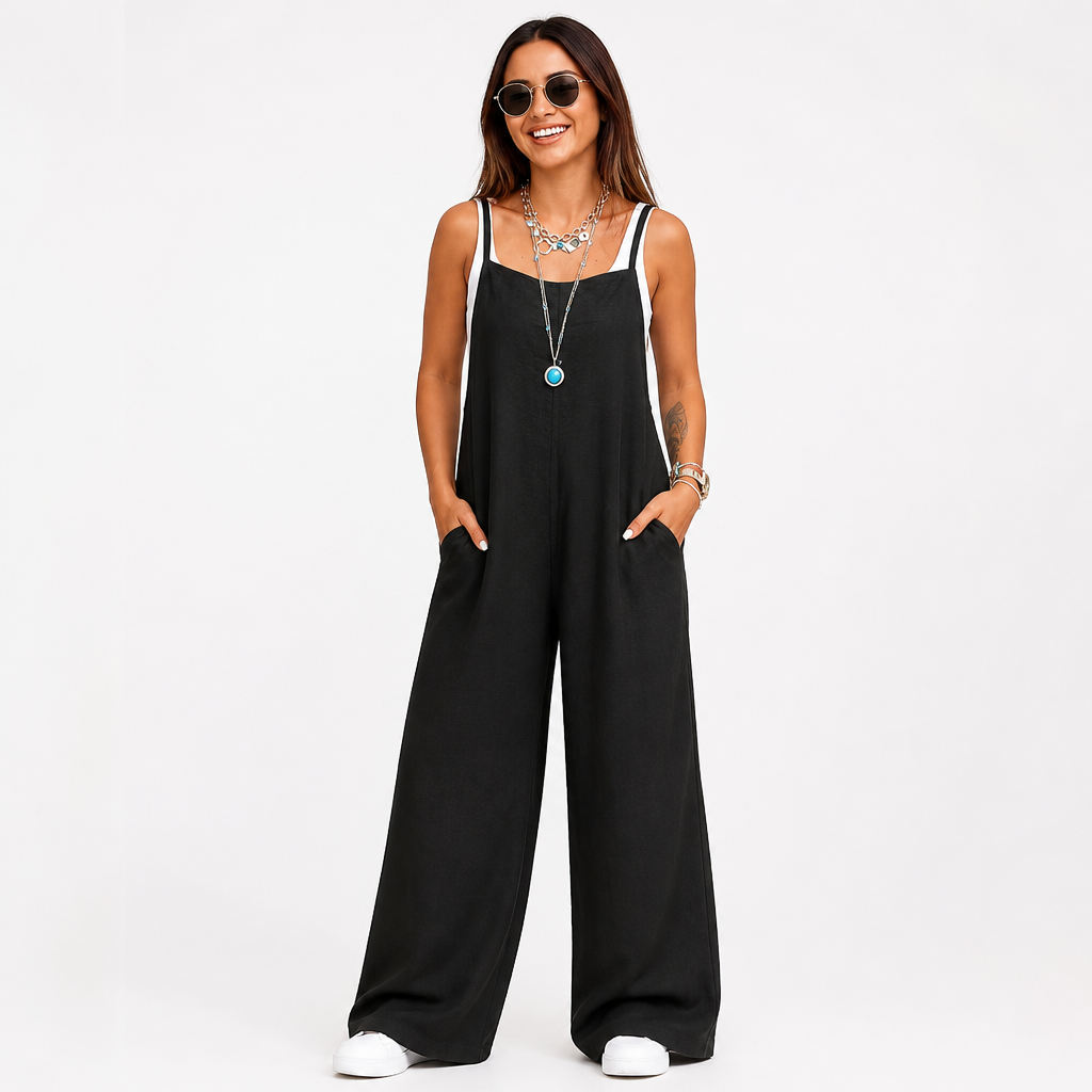 Women's Jumpsuit Spaghetti Strap | Relaxed Fit | Wide Leg, Full Length | Summer Holiday Outfit, Weekend Getaway