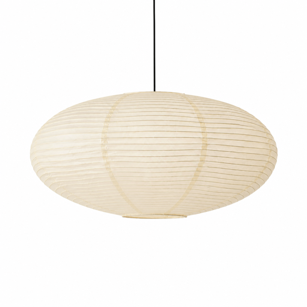 Ceiling Lamp | Cotton Paper Shade | Height-Adjustable Metal Suspension