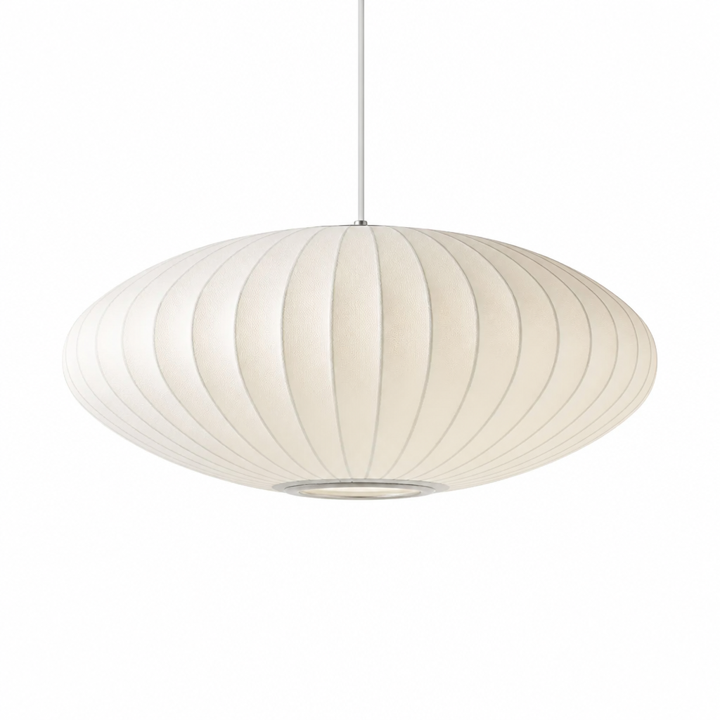 Pendant Light | Modern Wabi-Sabi Silk Shade | E27 Socket & Dimmable Compatible | Adjustable Height