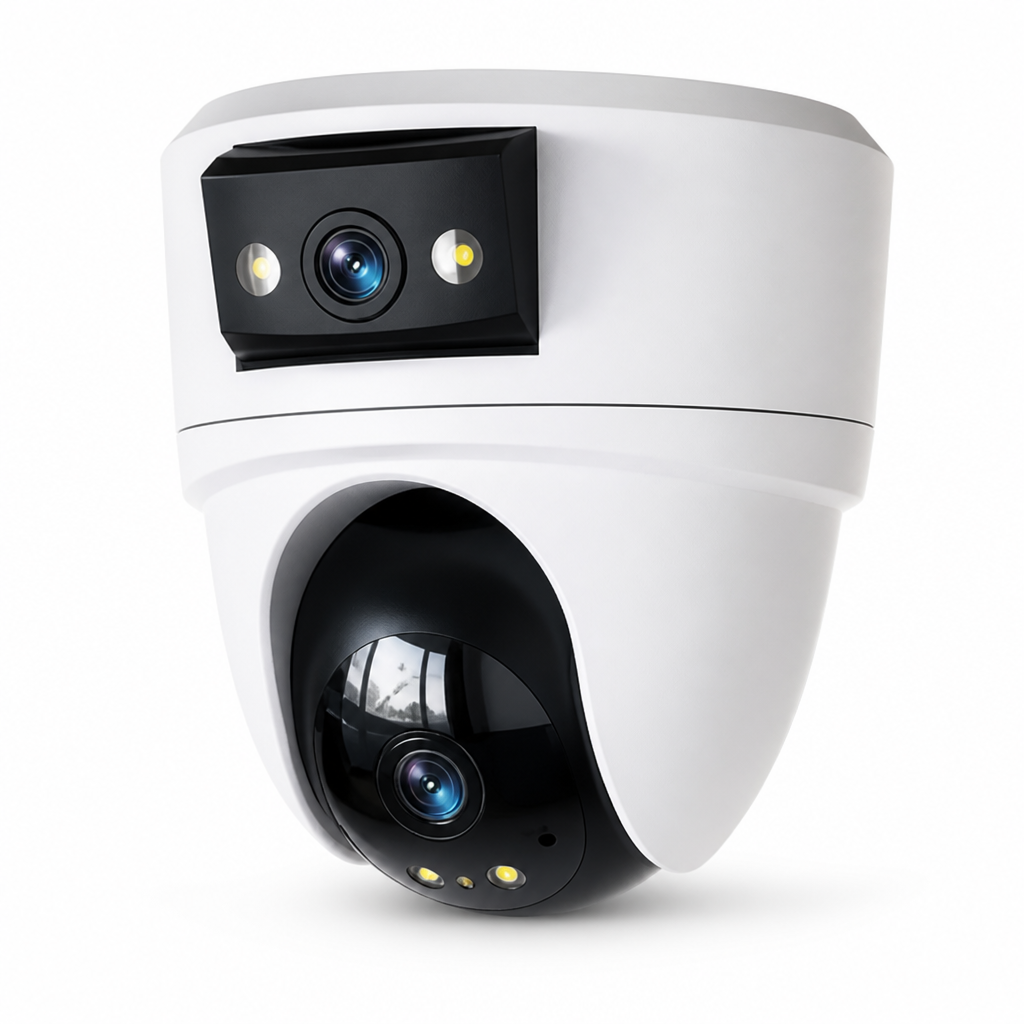 Dual-Lens WiFi Home Security Camera | 10MP Auto-Tracking Dual-Screen | Two-Way Audio & Night Vision