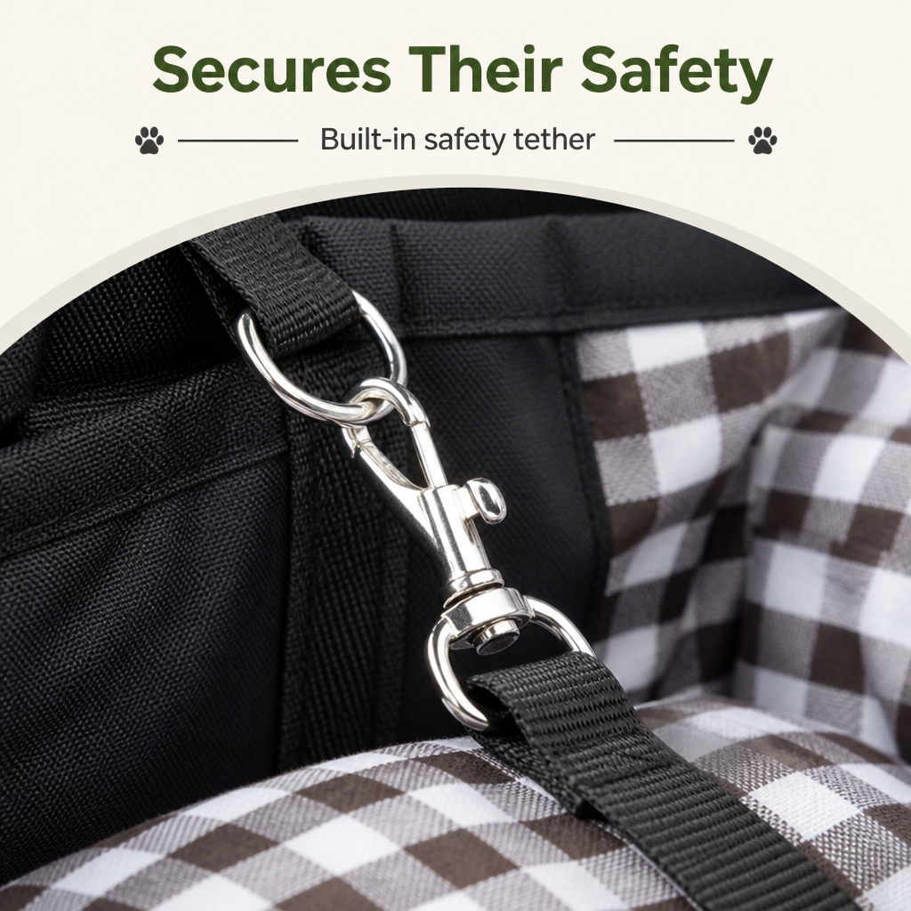 DogBedHouse Safety Belt & Anti-Collapse Dog Booster Seat