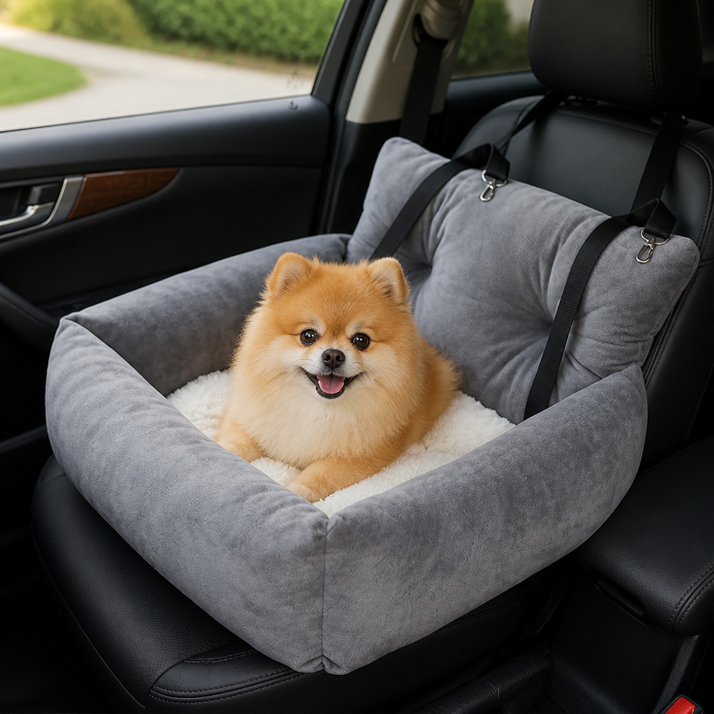 DogBedHouse Cushioned Plush Washable Car Seat Cover (Foldable Hammock)