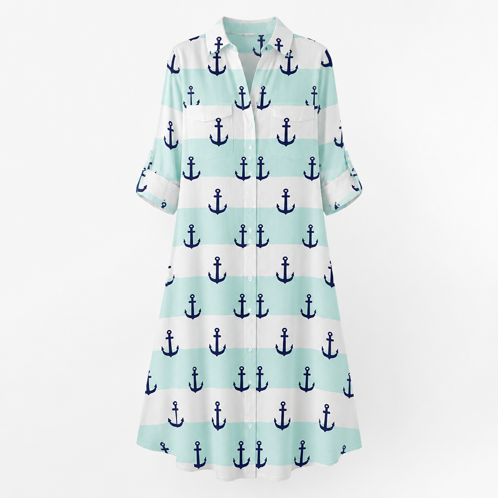 Women's Cotton A-Line Midi Dress | Relaxed Fit | Printed Skirt, Flared Silhouette | Summer Dress, Beach & Garden Party