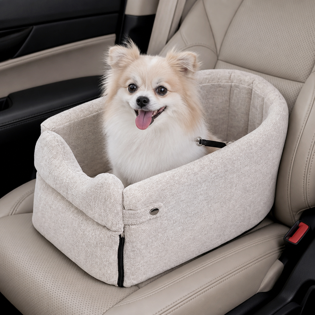 DogBedHouse Plush & Durable Polyester Dog Car Seat (Small/Medium)