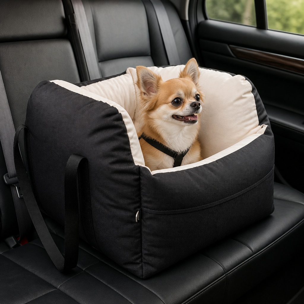 DogBedHouse Integrated Safety Belt & Washable Pet Car Seat (Universal)