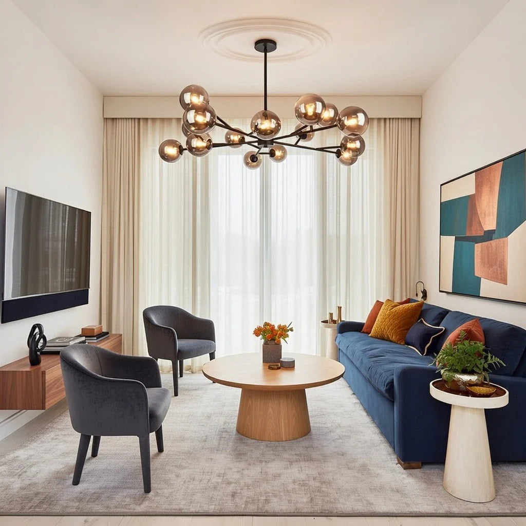 Zinnia 15-Light Mid-Century Bubble Chandelier