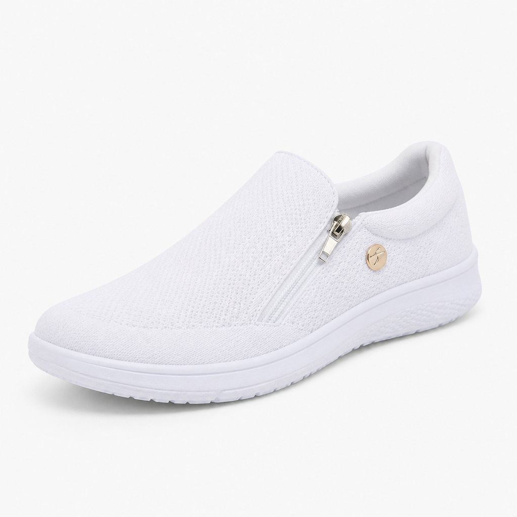 Women's Orthopedic Slip-On Sneakers | Lace-Free Elastic Panel | Non-Slip Rubber Sole, Orthotic Support | Casual Walking Shoes