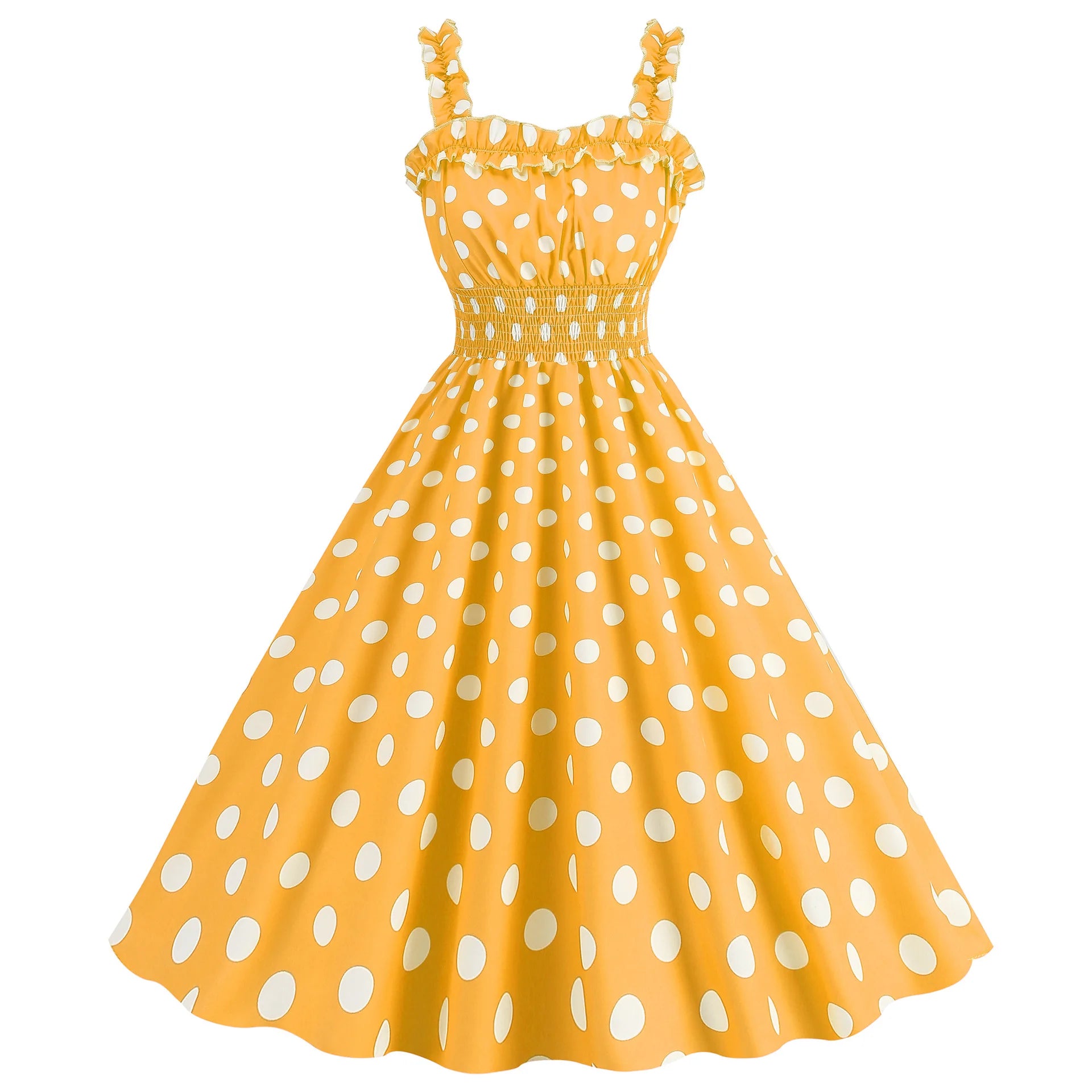 Elegant Women Polka Dot Dress Summer Hepburn 1950s 60s Vintage Sexy Halter Rockabilly Retro Party Office Dresses 2026 Robe Pinup