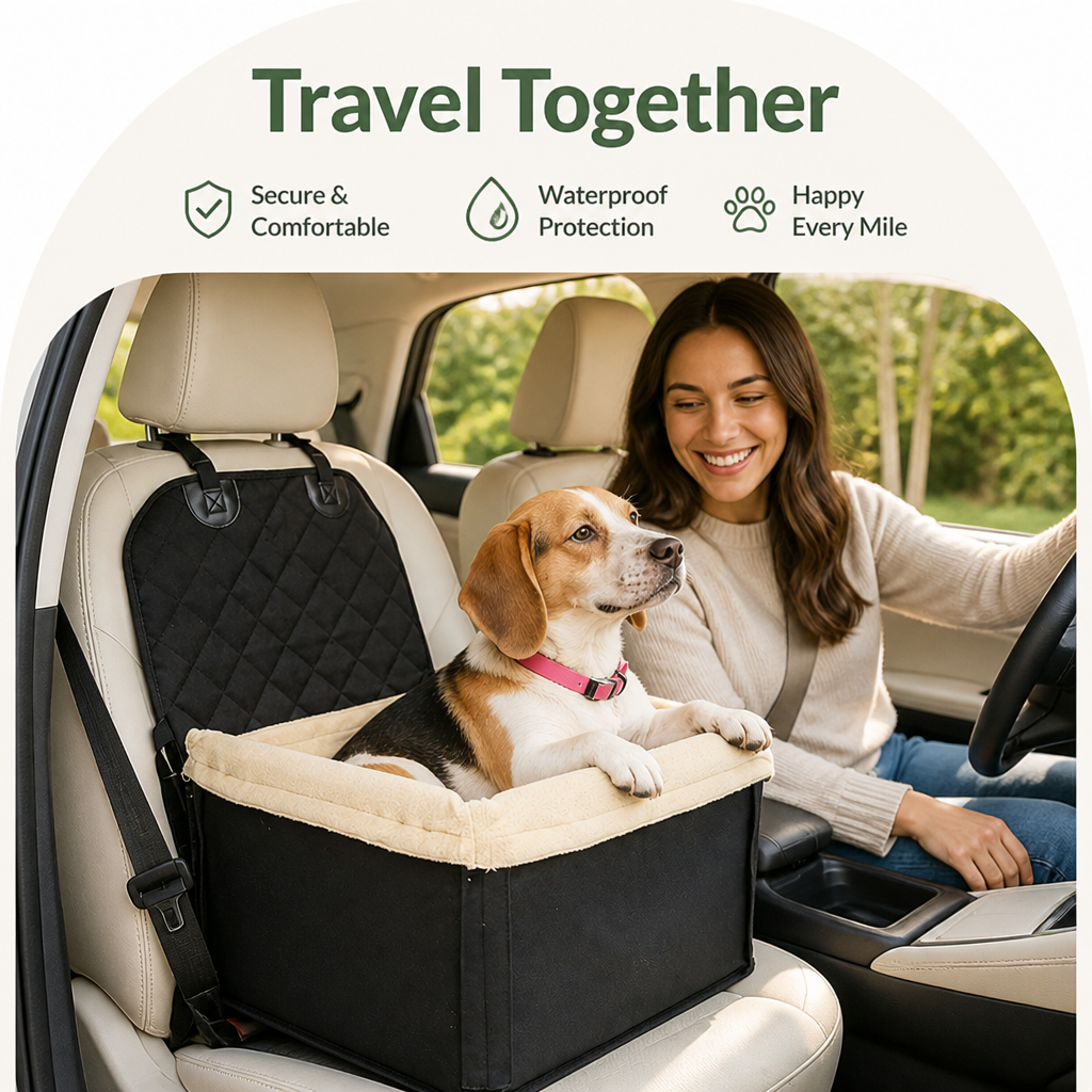 DogBedHouse Waterproof Removable & Washable Car Booster Seat