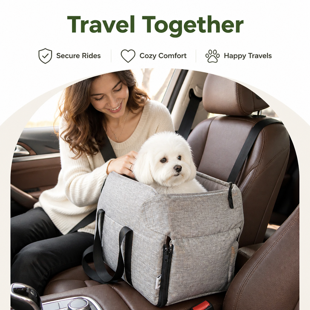 DogBedHouse Waterproof & Washable Pet Car Booster (Safety Tether)