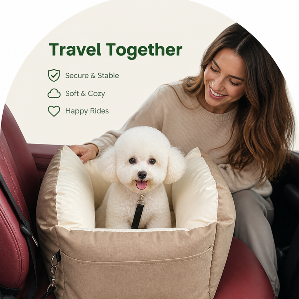DogBedHouse Portable & Washable Soft-Lined Car Booster Seat