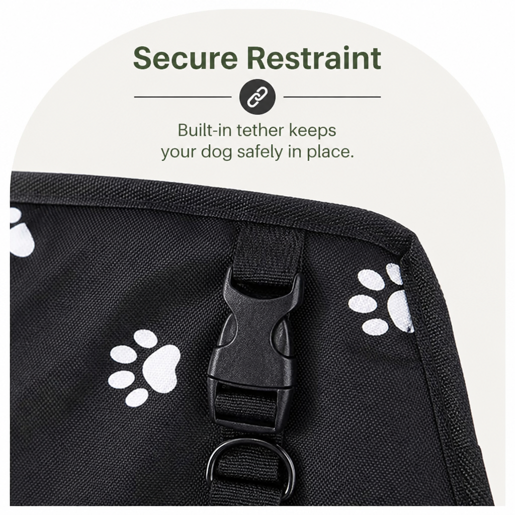 DogBedHouse Foldable & Breathable Canvas Dog Car Booster Seat (Includes Travel Bag)