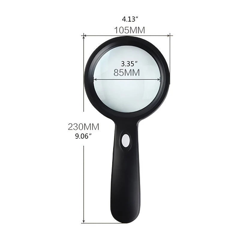 10X LED Handheld Magnifier with Illumination | Crystal Clear View | Comfortable Grip | DetailGlow