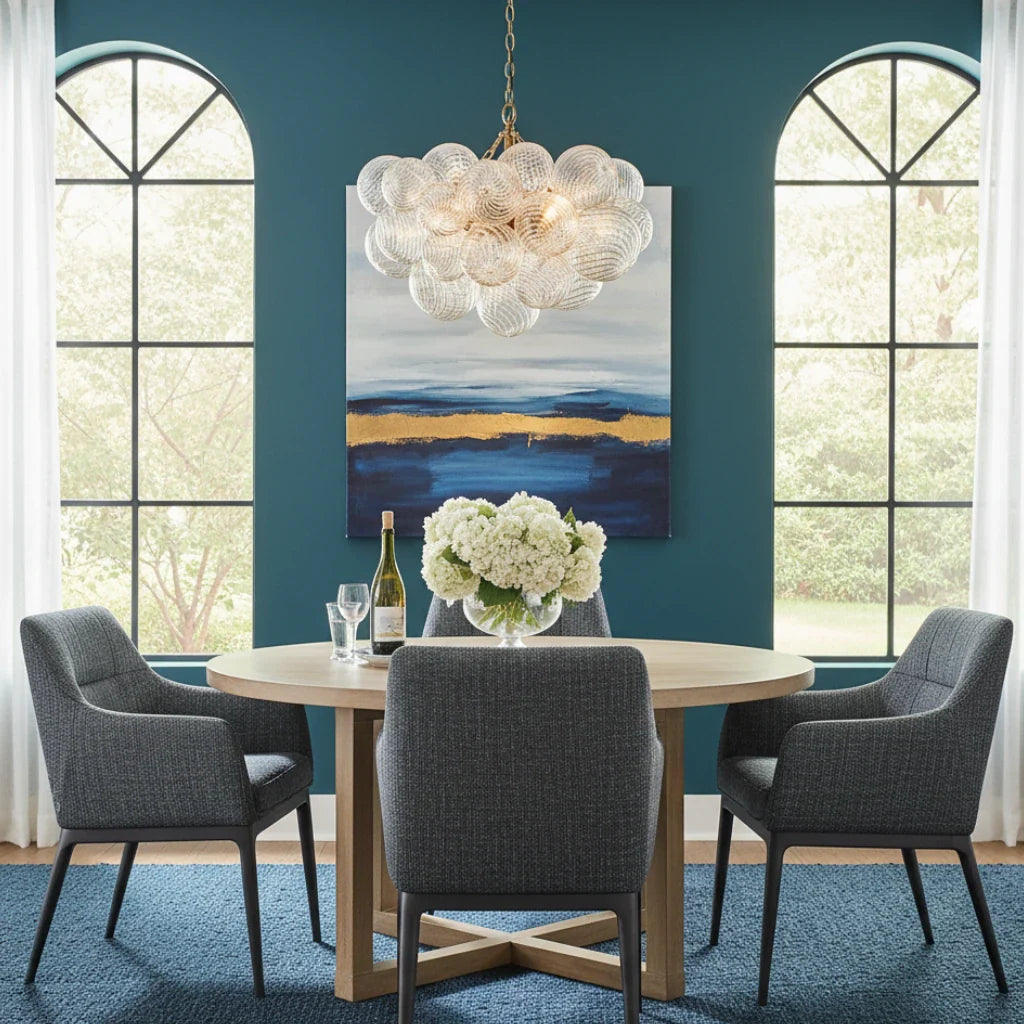 Eleni Clear Ribbed Glass Bubble Chandelier
