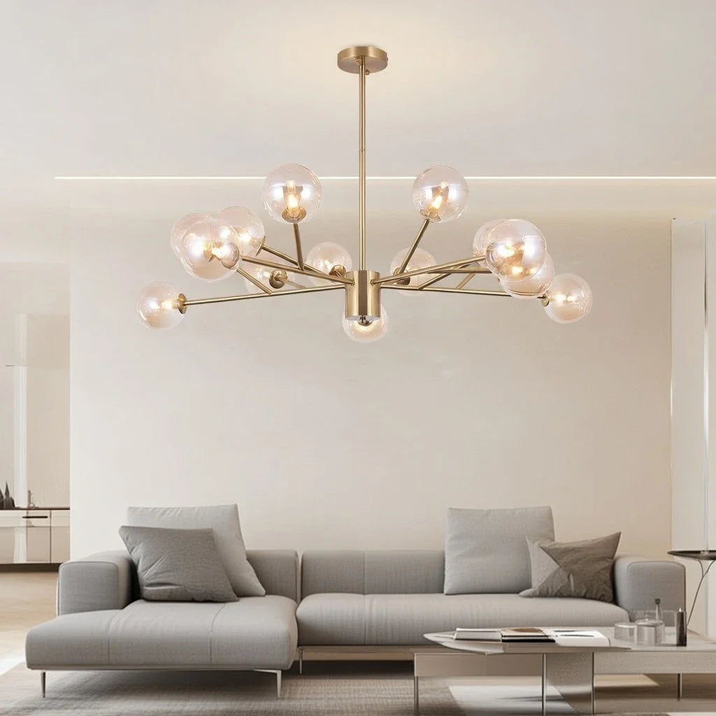 Zinnia 15-Light Mid-Century Bubble Chandelier