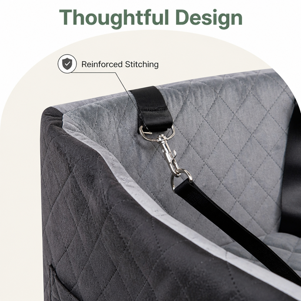 DogBedHouse Detachable & Washable Safety Belt Car Booster Seat
