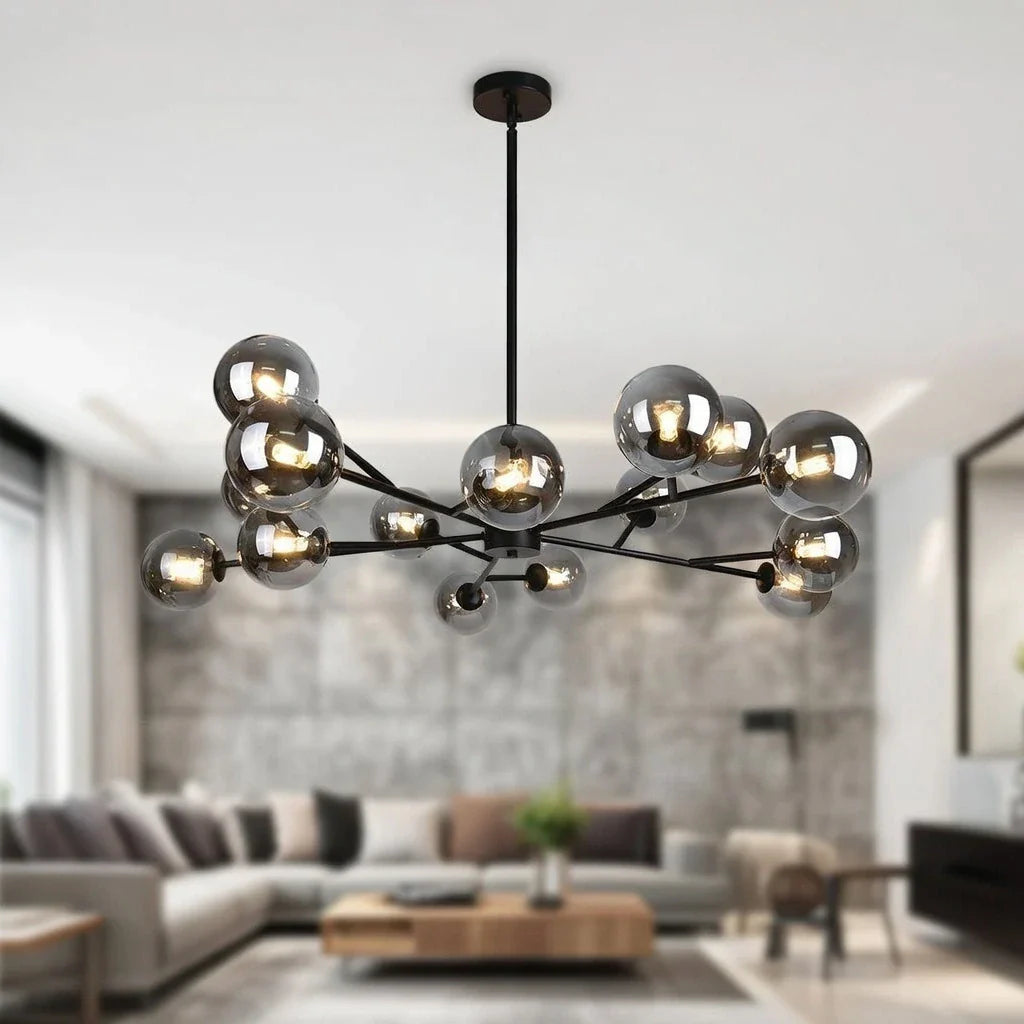 Zinnia 15-Light Mid-Century Bubble Chandelier