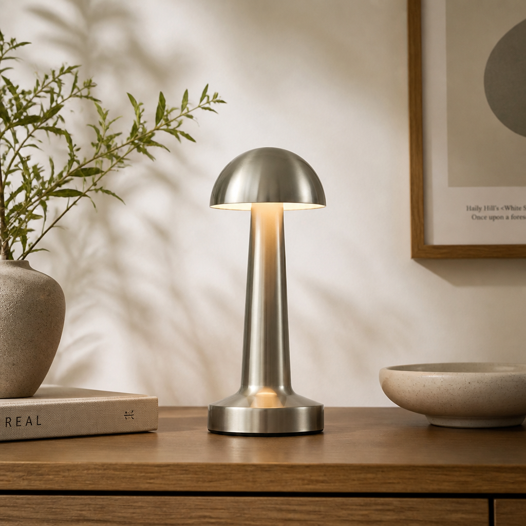 Table Lamp | Dimmable LED & Touch Sensor | USB Rechargeable | Metal Body