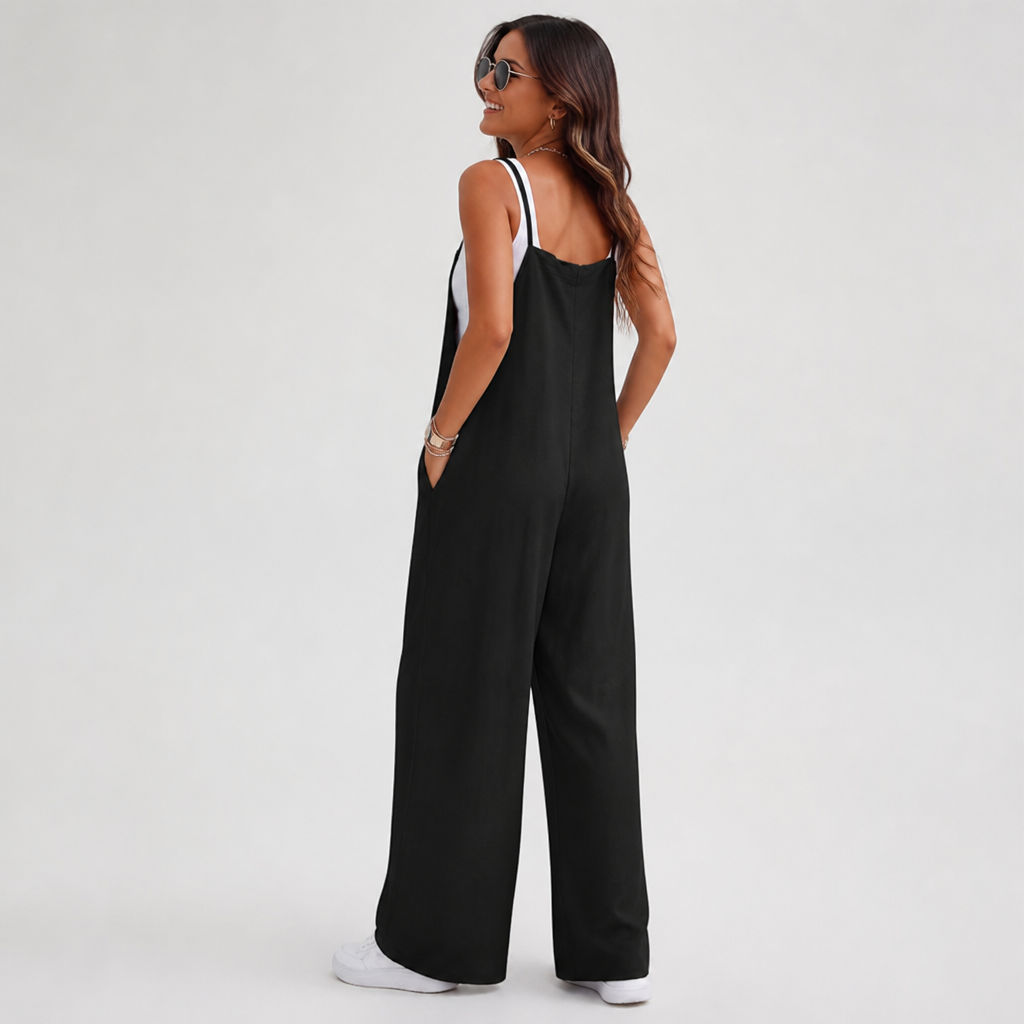 Women's Jumpsuit Spaghetti Strap | Relaxed Fit | Wide Leg, Full Length | Summer Holiday Outfit, Weekend Getaway