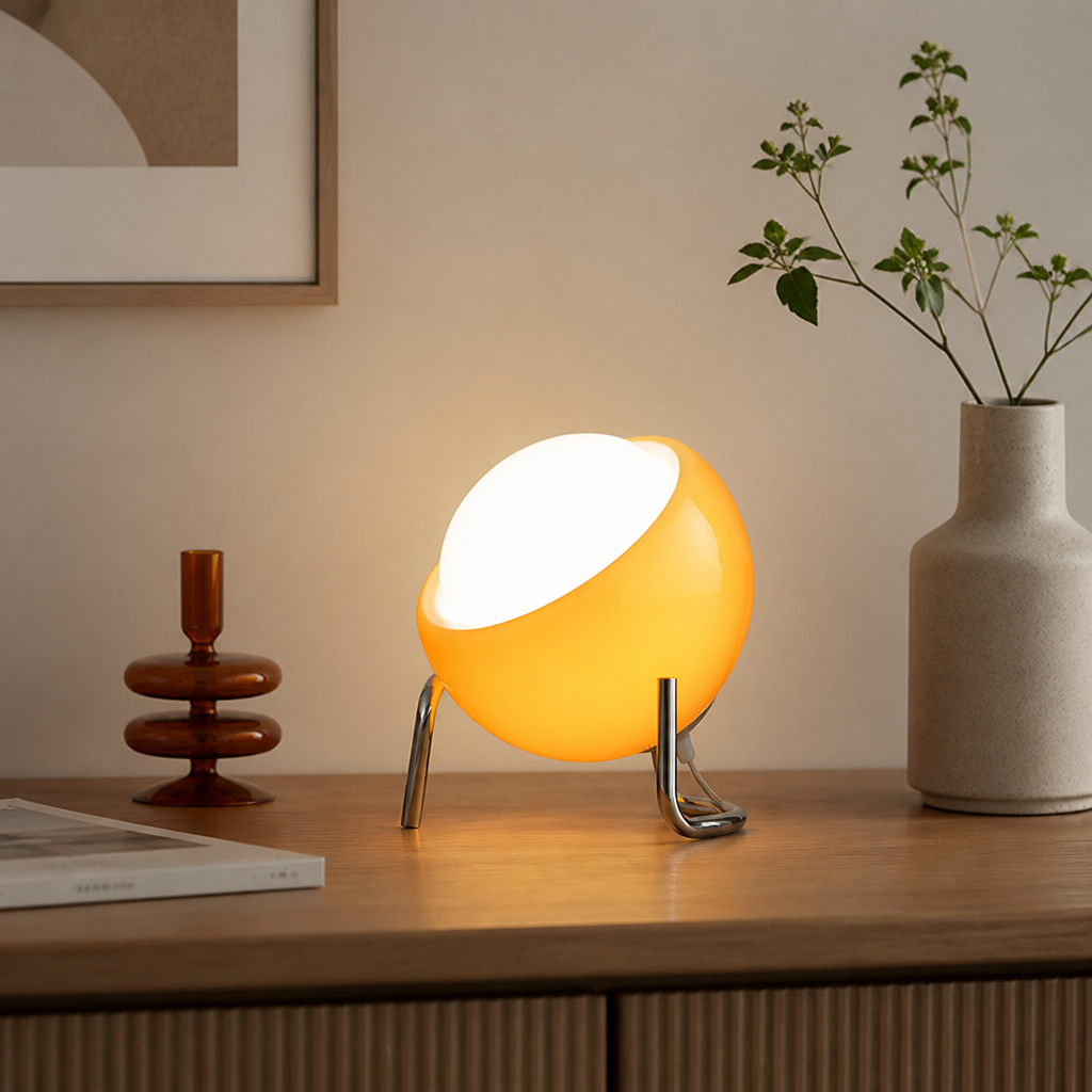 Glas-Nachtlicht | Retro LED Stimmungslampe | USB betrieben | Schlafzimmer & Wohnzimmer