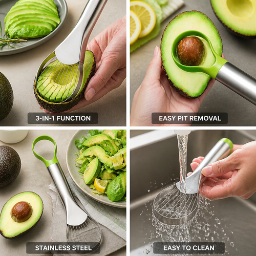 3-In-1 Stainless Steel Avocado Cutter