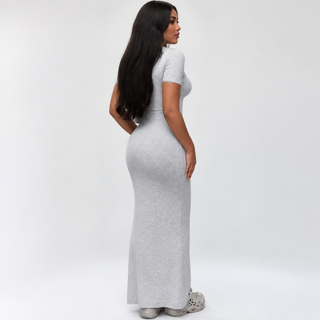 Women's Square Neck Bodycon Dress | Short Sleeve | Summer Casual | Comfortable Fit