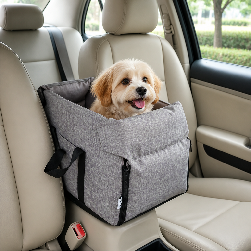 DogBedHouse Portable Waterproof & Washable Car Booster Seat (Removable Pad)