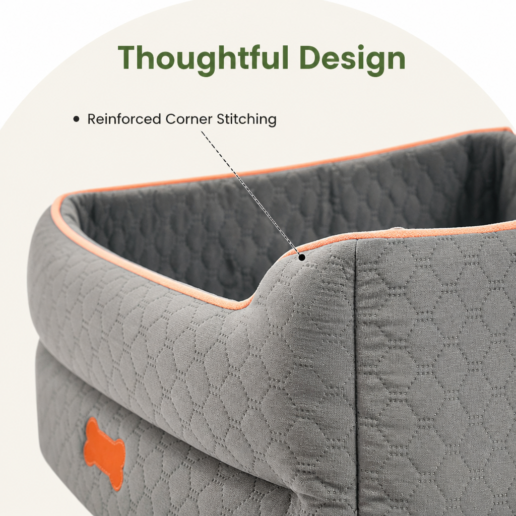 DogBedHouse Thick Padded Dog Booster Seat (Removable & Washable Cover)