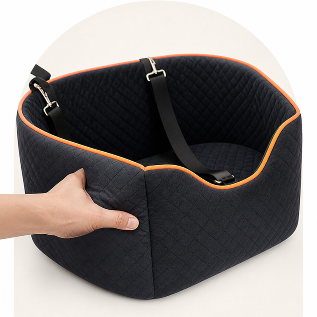 DogBedHouse Washable Canvas & Non-Slip Car Booster Seat (Up To 40 lb)