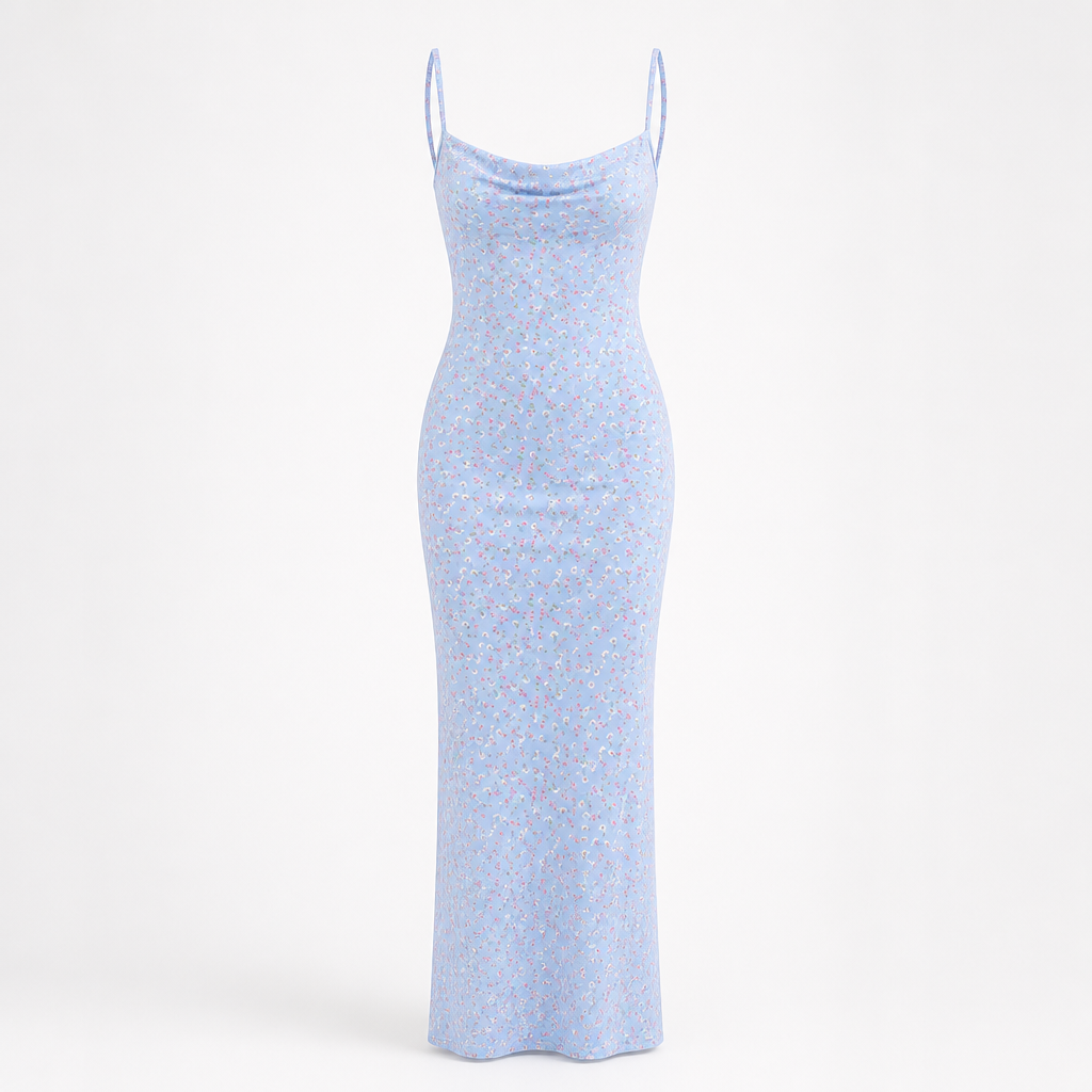 Floral Slim-Fit Backless Sundress