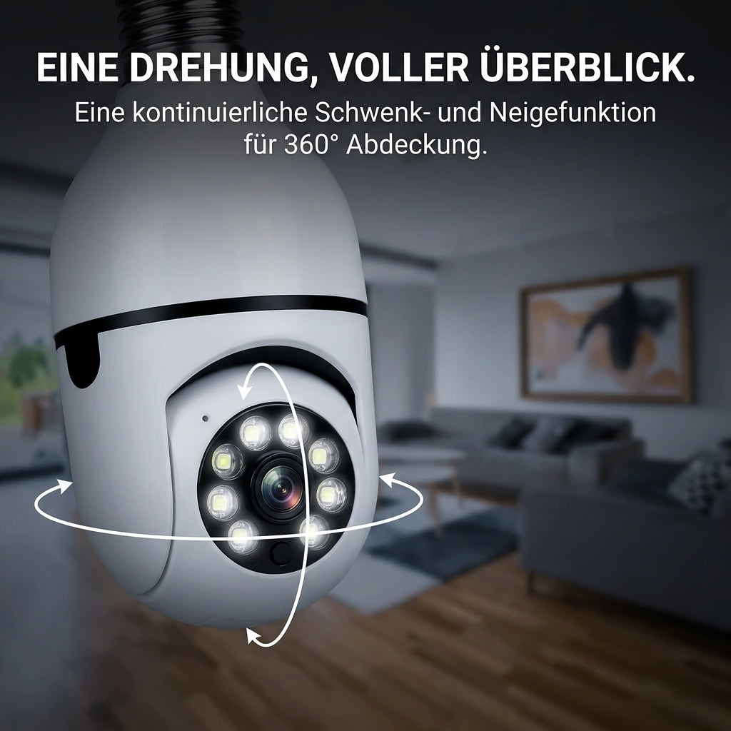 Überwachungskamera | 360° Drehbare Schwenkfunktion | Bewegungserkennung und Nachtsicht | HomeOrbit