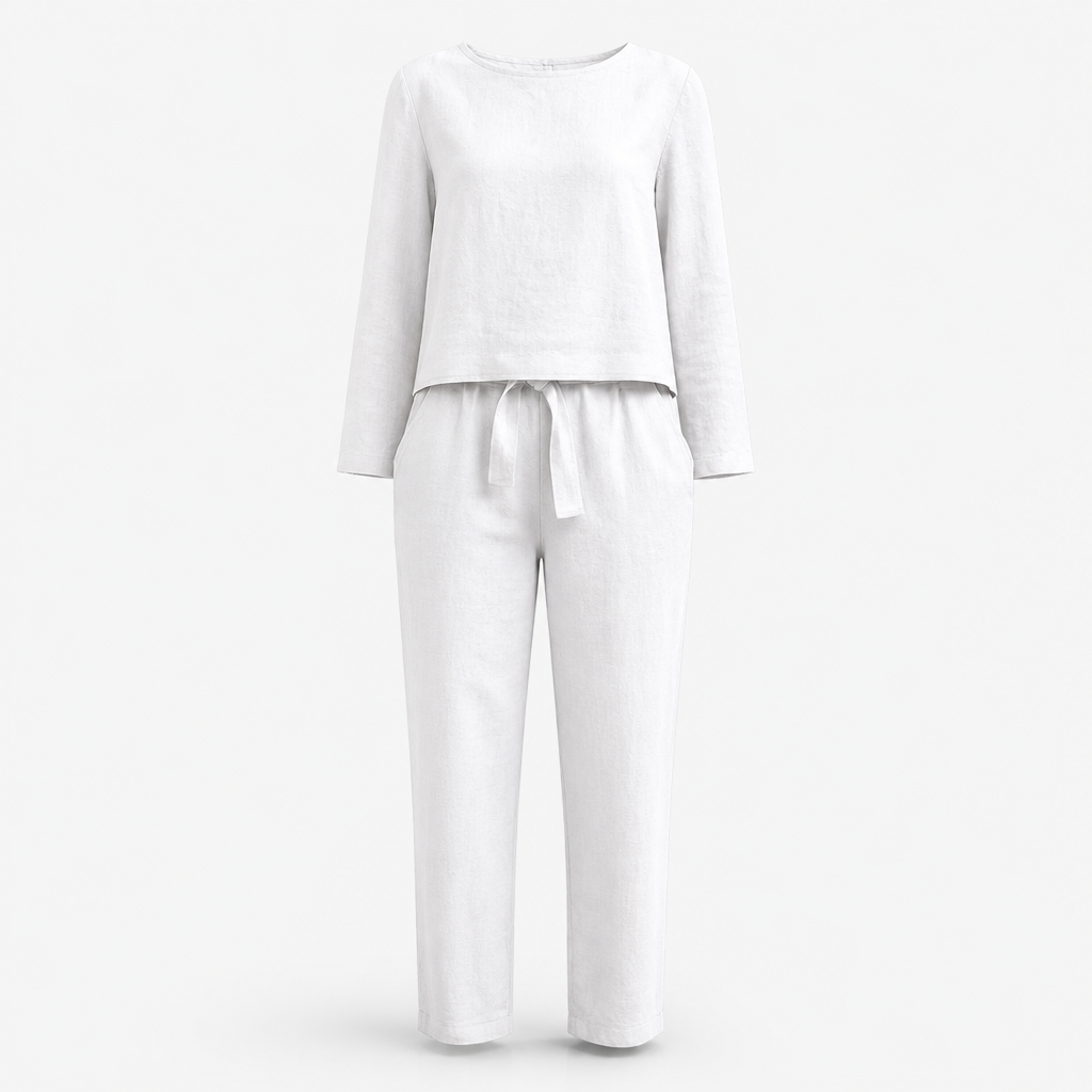Women's Linen Jumpsuit Set | Relaxed Fit | Eco-Friendly Coordinated Top & Pants | Summer Outfit, Holiday Outfit