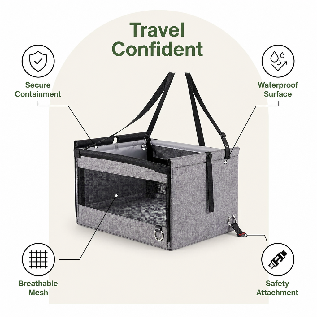 DogBedHouse Stable Waterproof & Safety Mesh Car Pet Seat
