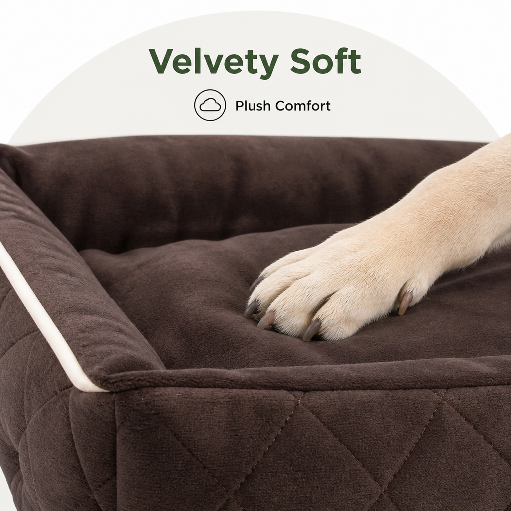 DogBedHouse Plush Memory Foam Dog Car Seat (3 Clip-On Safety Leashes)