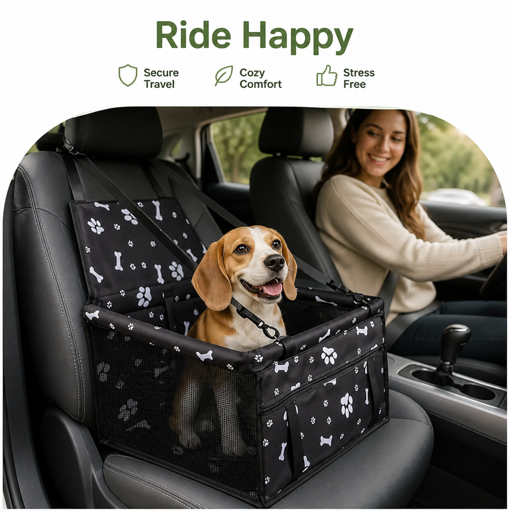 DogBedHouse Seat-Belt Compatible Portable & Breathable Car Booster Seat