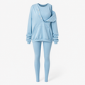 Women's Sleeveless Polyester Jumpsuit | Slim Fit | Ribbed Top, Oversized Hoodie, High-Waist Leggings | Gym Wear
