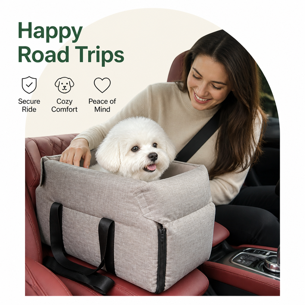 DogBedHouse Waterproof & Washable Console Booster Dog Car Seat