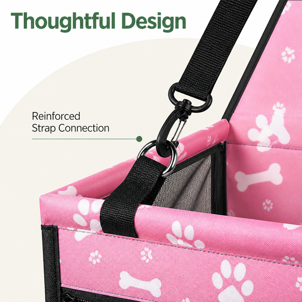 DogBedHouse Adjustable Safety Strap Dog Car Seat (Foldable)
