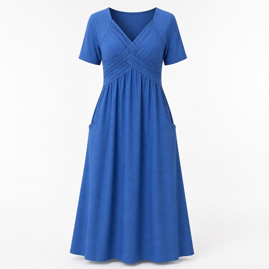 Women's Dress Built-in Tummy Control | Regular Fit | Elasticated Waist, Midi Length | Summer Dress | Wedding Guest Outfit
