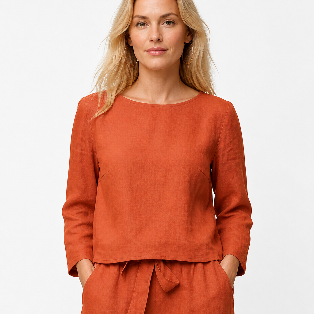 Women's Linen Jumpsuit Set | Relaxed Fit | Eco-Friendly Coordinated Top & Pants | Summer Outfit, Holiday Outfit