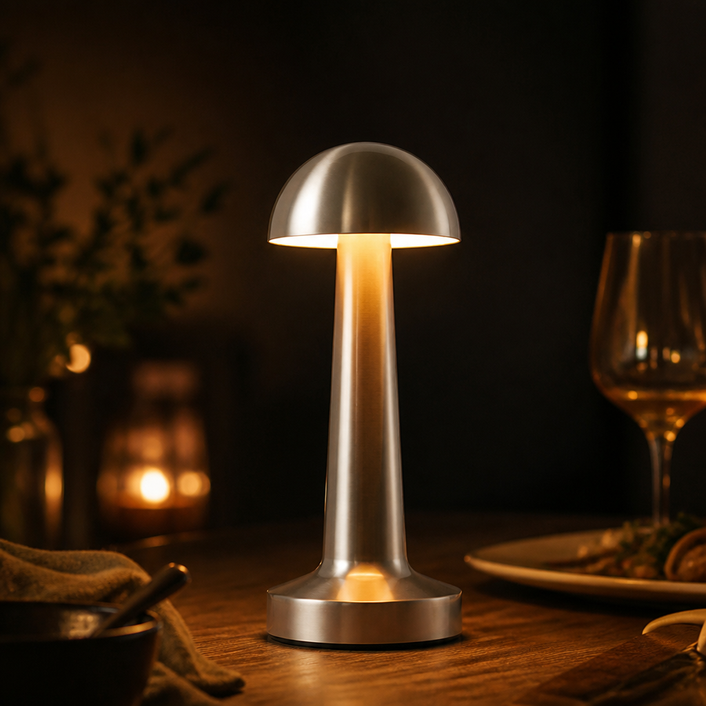 Table Lamp | Dimmable LED & Touch Sensor | USB Rechargeable | Metal Body