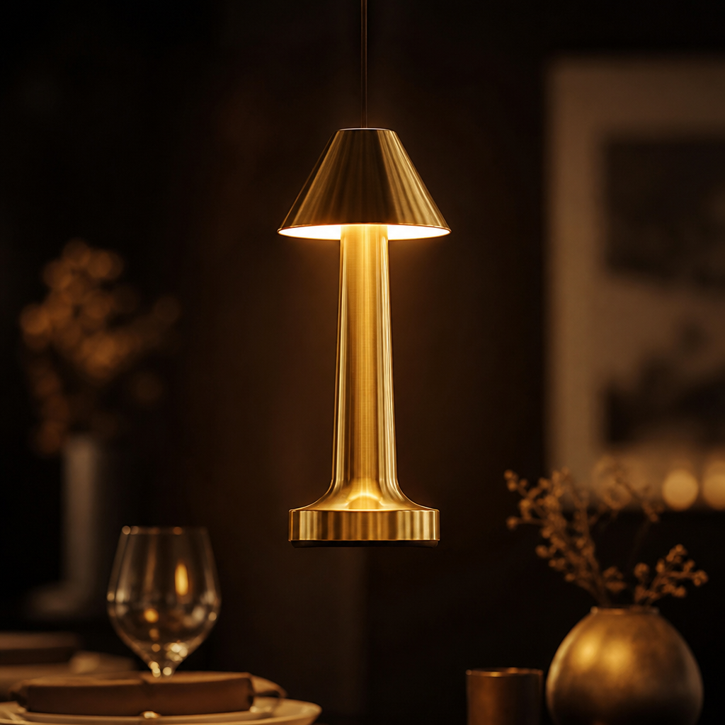 Wireless Table Lamp | Retro Dimmable Design | Metal Rechargeable | Cozy Ambient Lighting