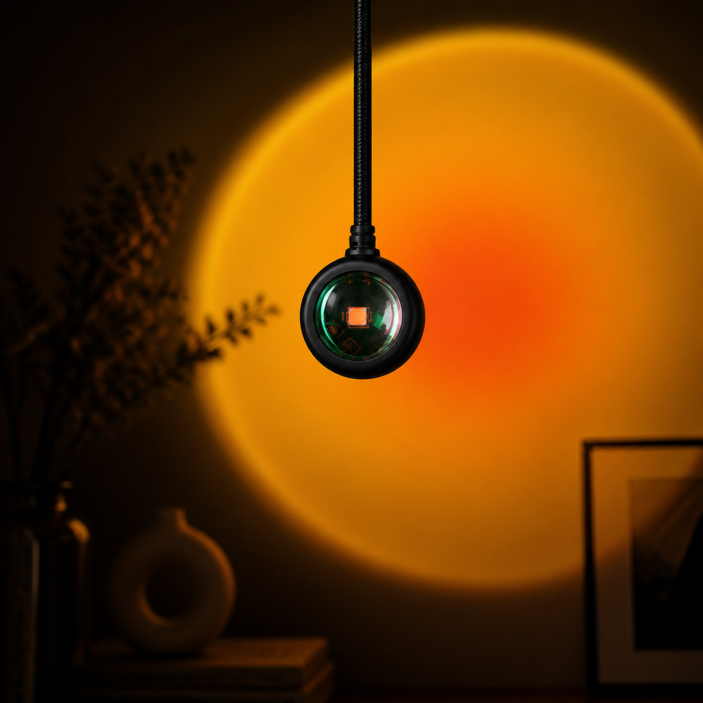 Sunset Projection Lamp | Multi-Angle Rotating Design | USB-Powered | Mood Lighting
